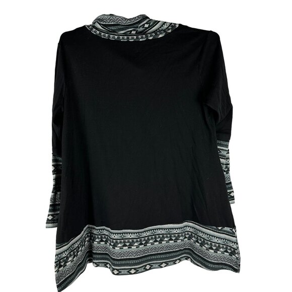 Bebonnie Womens Size XXL Black & Gray Tunic Top With Geometric Trim - Picture 2 of 5